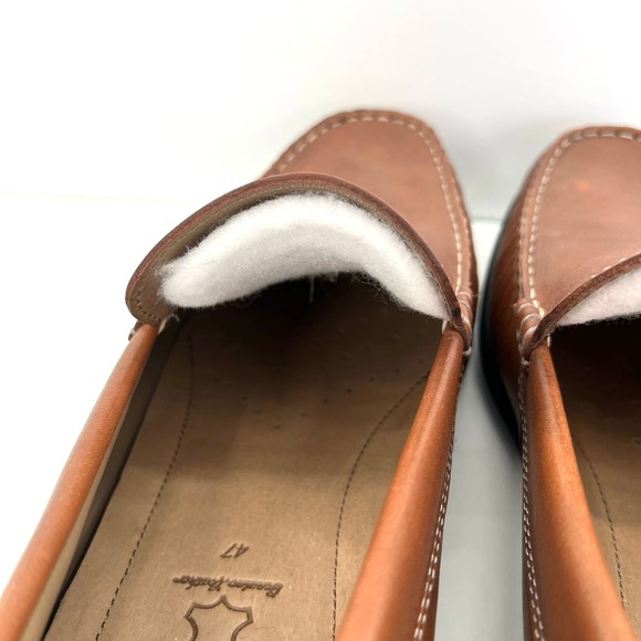 Ecco Loafers Latex Sole Brown Leather Slip On Moc Toe Comfort Mens - Picture 4 of 9